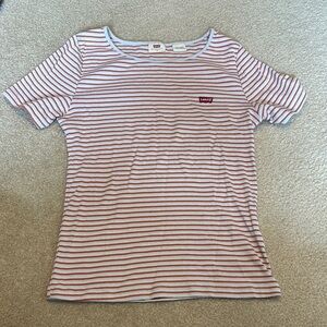 Levi's Women's Striped Red and White Top